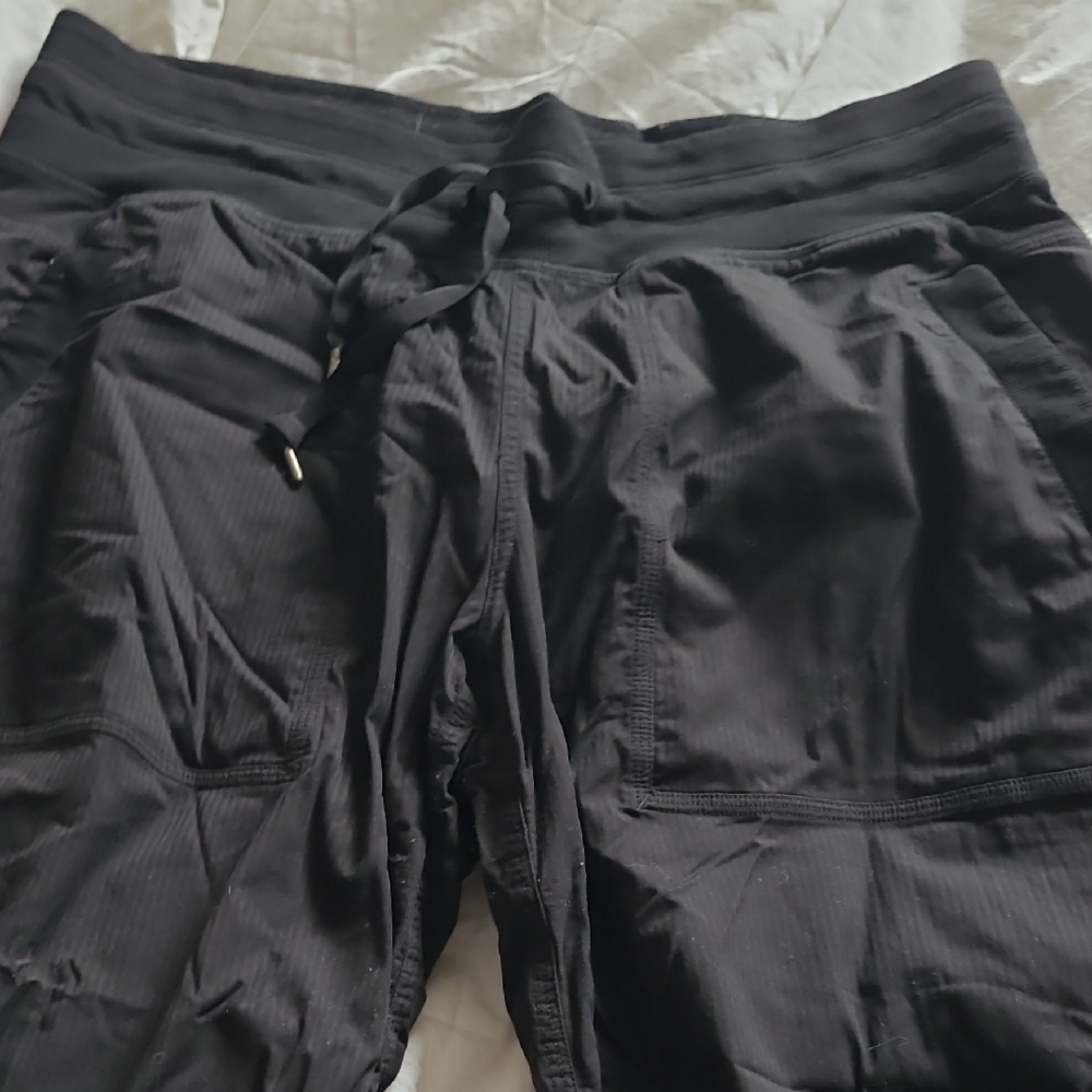lululemon athletica Black Ribbed Track Joggers